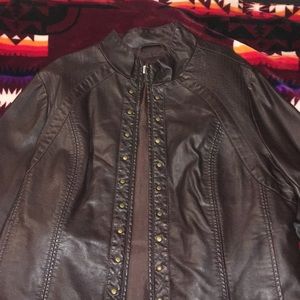 Brown leather jacket